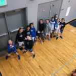 3rd grade Cascade Girls at their LSBA team night at the high school girls game  12/19/2018