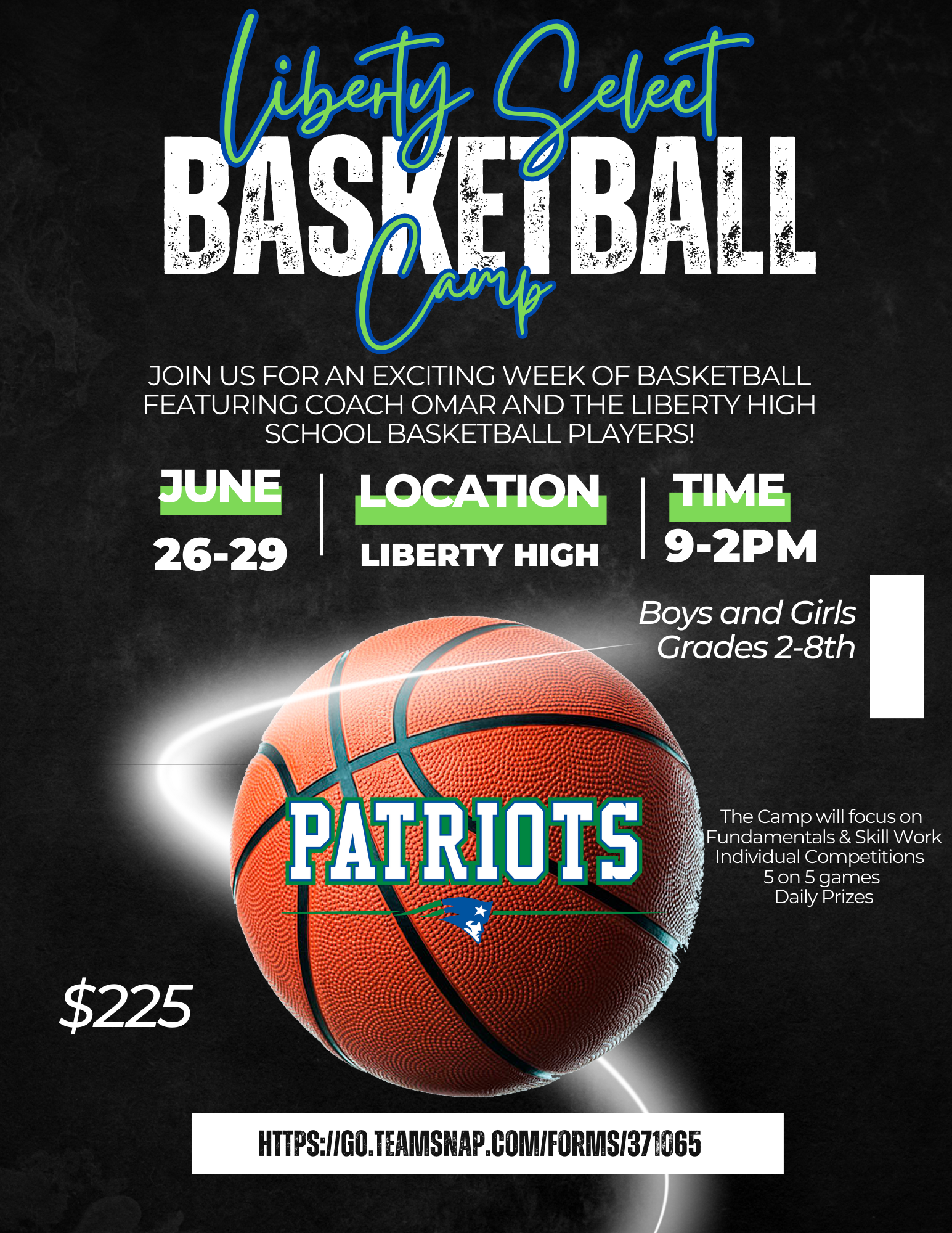 Orange, Black and White Modern Basketball Tournament Flyer